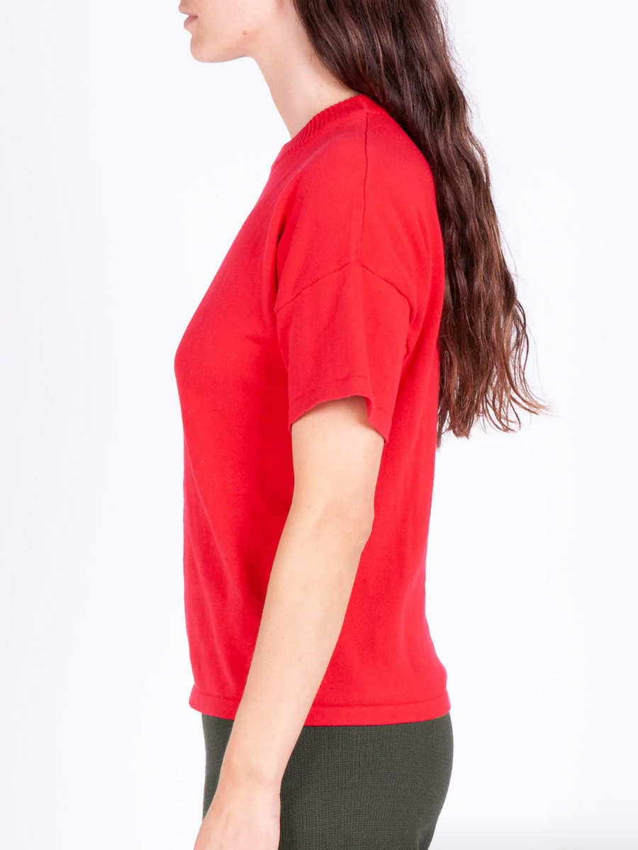 Classic Knitted Tee, Red