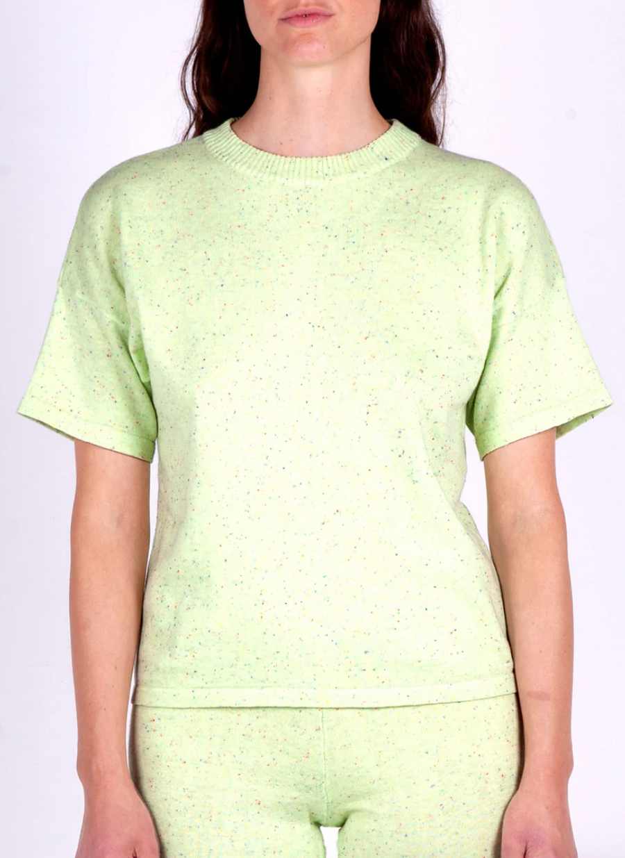 Classic Knitted Tee, Lime Speck