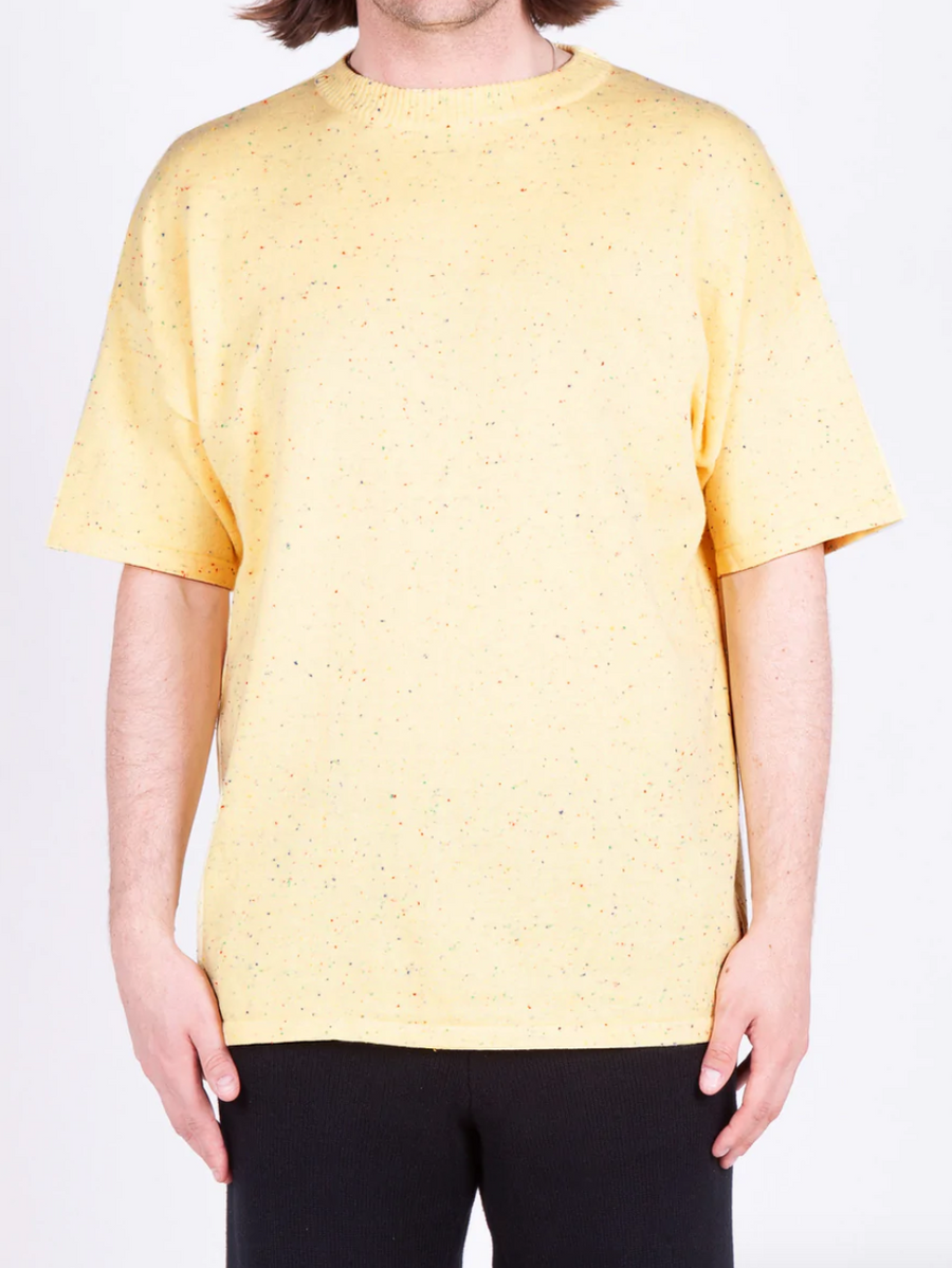 Classic Knitted Tee, Yellow Speck