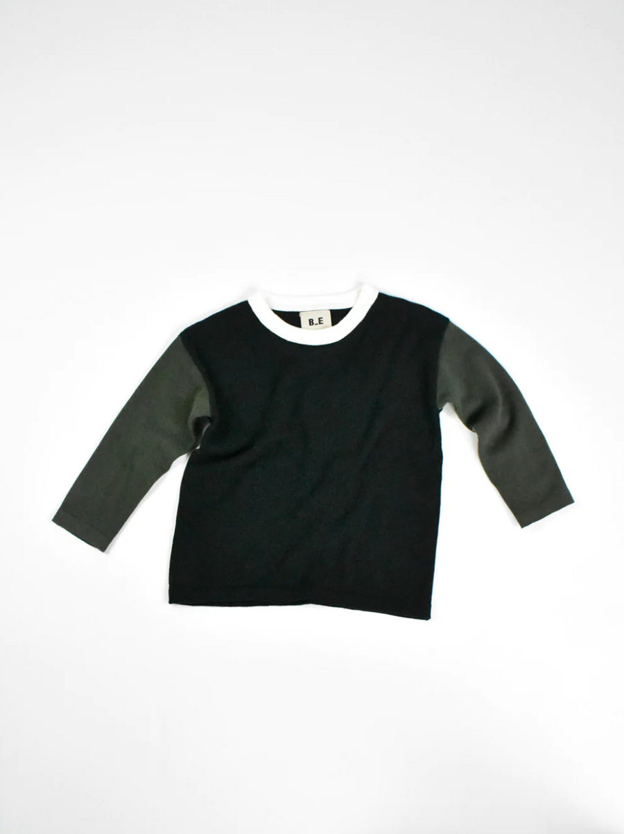 Kids Block Party L/S Knitted Tee, Black