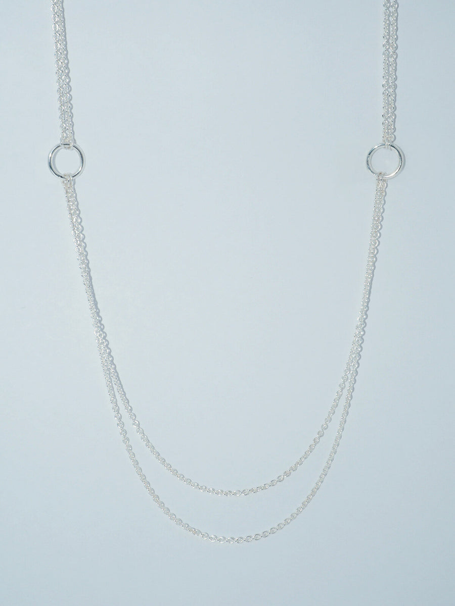 DOUBLE TROUBLE NECKLACE | SILVER