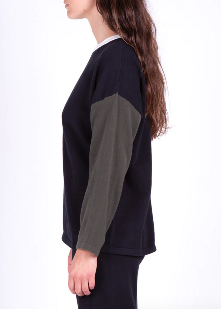 Block Party L/S Knitted Tee, Black
