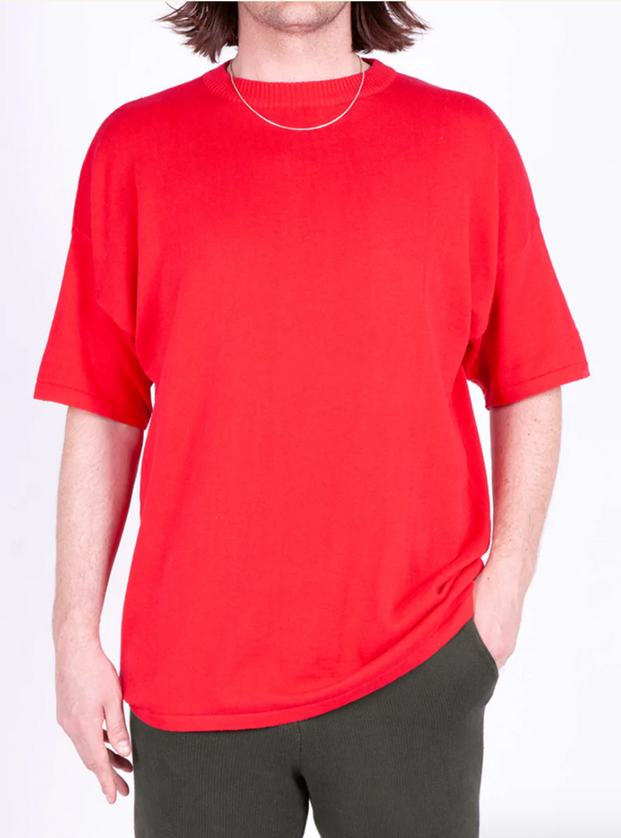 Classic Knitted Tee, Red