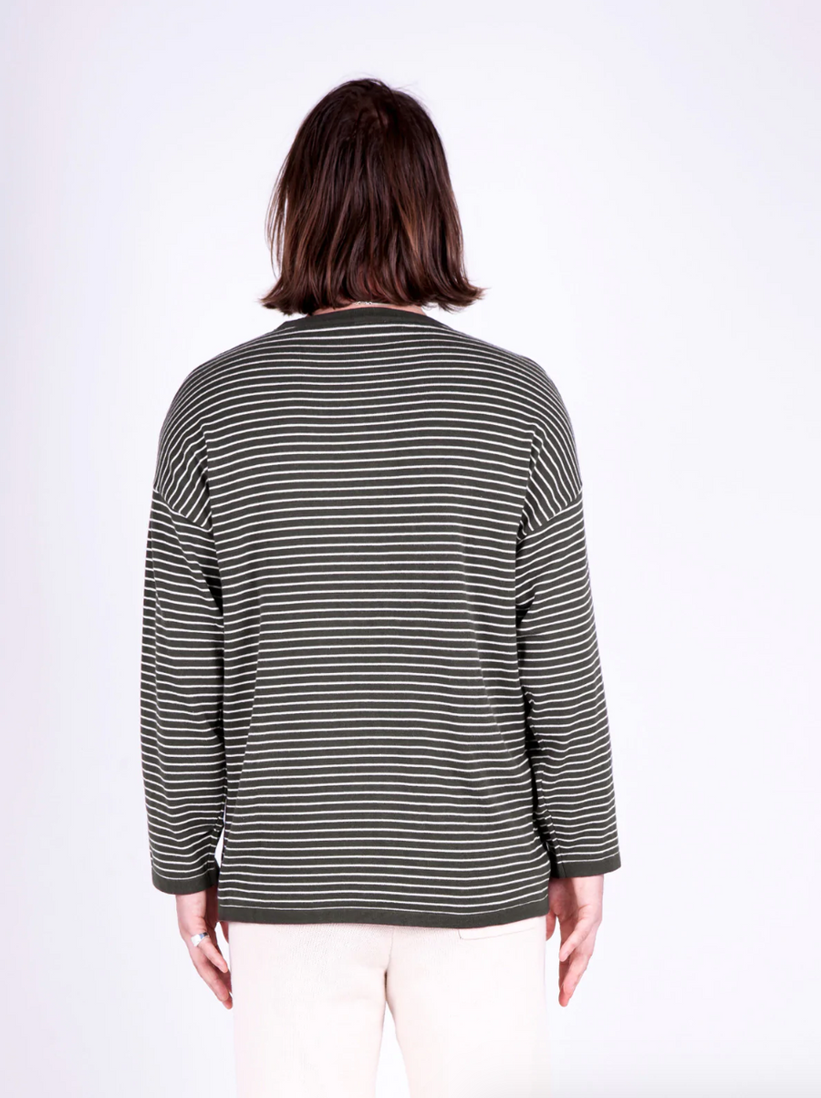 Croissant L/S Knitted Tee, Olive