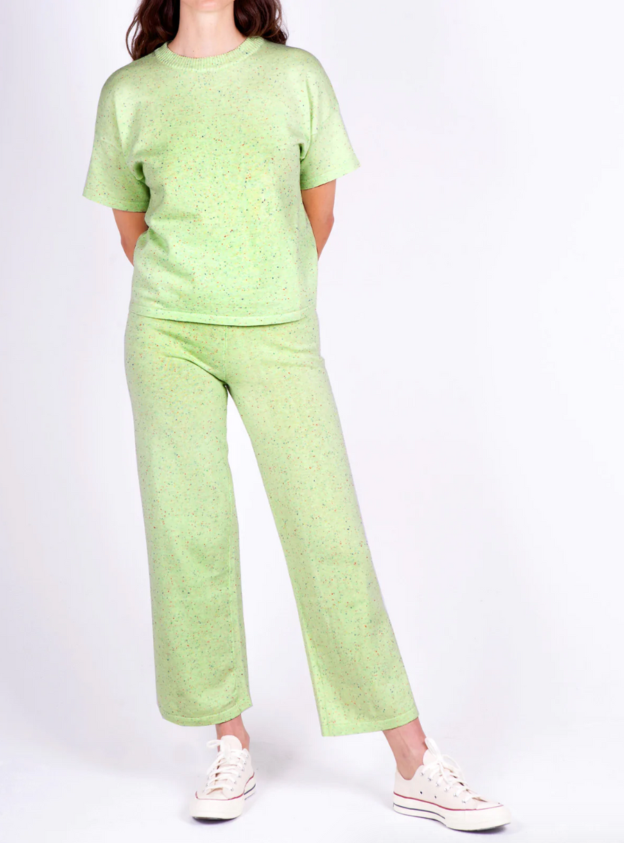 Play Knitted Pant, Lime Speck