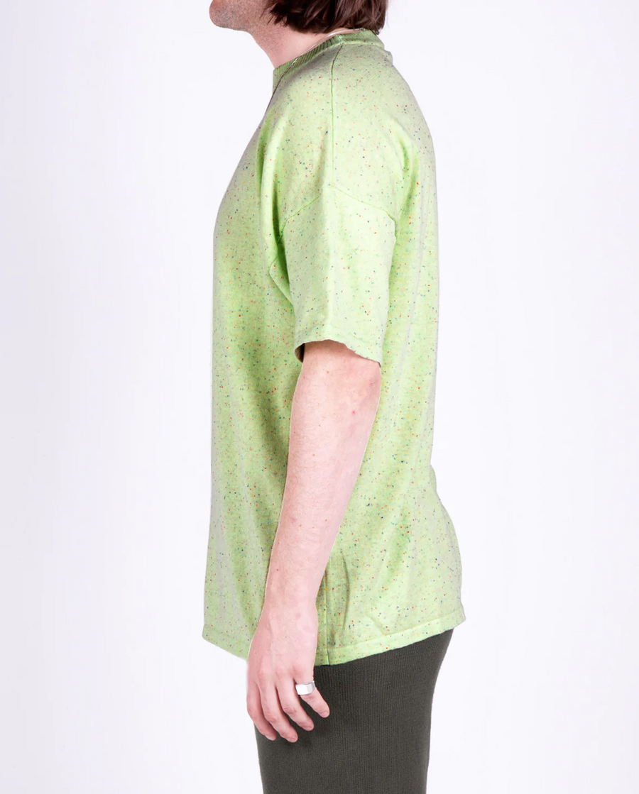 Classic Knitted Tee, Lime Speck