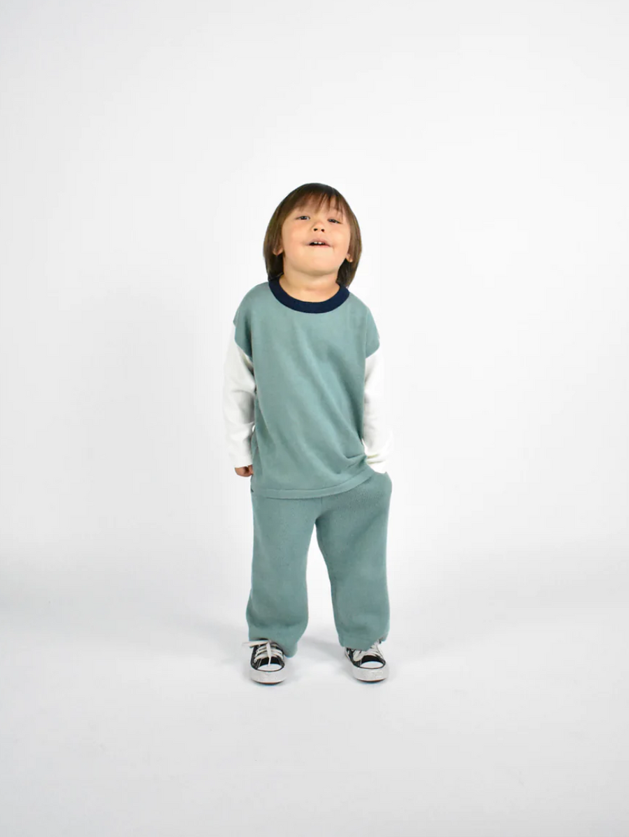 Kids Strider Knitted Pant, Blue-Grey