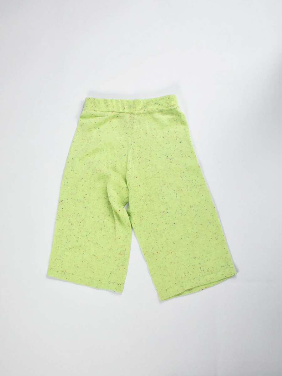 Kids Play Knitted Pant, Lime Speck