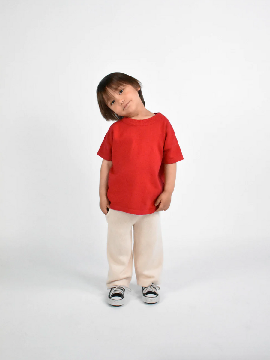 Kids Classic Knitted Tee, Red